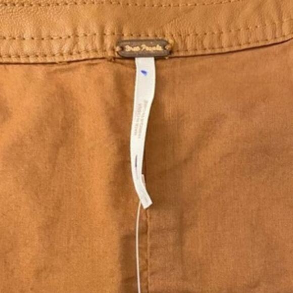 NEW Free People Fake Out Brown Faux Leather Vegan Wrap Skirt Size 2 - Picture 6 of 8